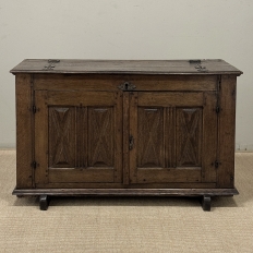 18th Century Dutch Hand-Carved Oak Trunk Adapted as Buffet