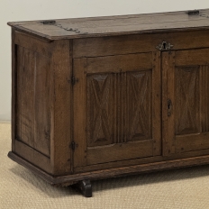 18th Century Dutch Hand-Carved Oak Trunk Adapted as Buffet