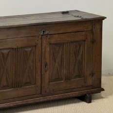 18th Century Dutch Hand-Carved Oak Trunk Adapted as Buffet