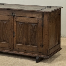 18th Century Dutch Hand-Carved Oak Trunk Adapted as Buffet