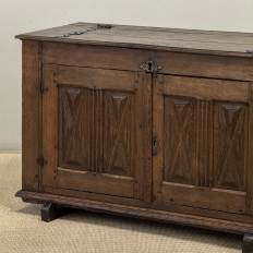 18th Century Dutch Hand-Carved Oak Trunk Adapted as Buffet