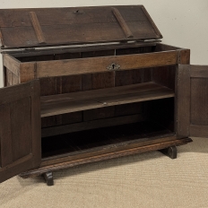 18th Century Dutch Hand-Carved Oak Trunk Adapted as Buffet