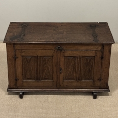 18th Century Dutch Hand-Carved Oak Trunk Adapted as Buffet