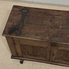 18th Century Dutch Hand-Carved Oak Trunk Adapted as Buffet