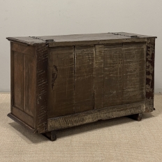 18th Century Dutch Hand-Carved Oak Trunk Adapted as Buffet