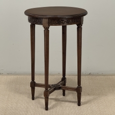 Antique French Louis XVI Style Hand Carved Walnut Guéridon ~ Side Table