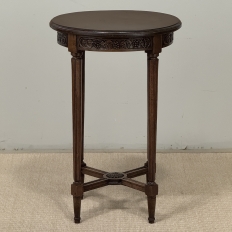 Antique French Louis XVI Style Hand Carved Walnut Guéridon ~ Side Table
