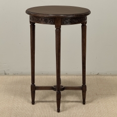 Antique French Louis XVI Style Hand Carved Walnut Guéridon ~ Side Table