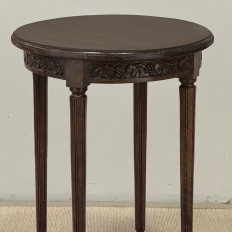 Antique French Louis XVI Style Hand Carved Walnut Guéridon ~ Side Table