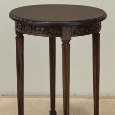 Antique French Louis XVI Style Hand Carved Walnut Guéridon ~ Side Table