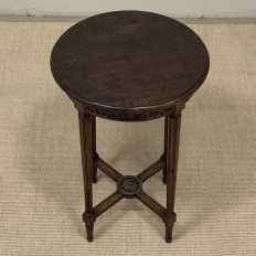 Antique French Louis XVI Style Hand Carved Walnut Guéridon ~ Side Table