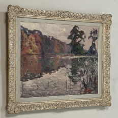 Framed Oil Painting on Canvas by Jean Stevan (1896-1962) 'The Pond in Autumn' Dated 1930