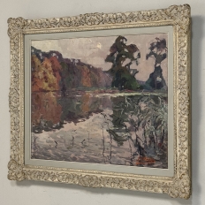 Framed Oil Painting on Canvas by Jean Stevan (1896-1962) 'The Pond in Autumn' Dated 1930