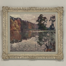 Framed Oil Painting on Canvas by Jean Stevan (1896-1962) 'The Pond in Autumn' Dated 1930