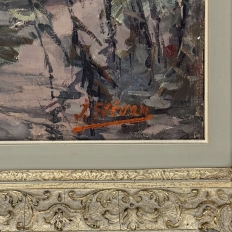 Framed Oil Painting on Canvas by Jean Stevan (1896-1962) 'The Pond in Autumn' Dated 1930