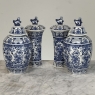 19th Century Boch Hand-Painted Blue & White Delft Garniture Set