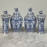 19th Century Boch Hand-Painted Blue & White Delft Garniture Set