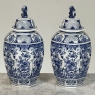 19th Century Boch Hand-Painted Blue & White Delft Garniture Set