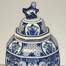 19th Century Boch Hand-Painted Blue & White Delft Garniture Set