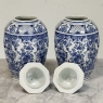 19th Century Boch Hand-Painted Blue & White Delft Garniture Set