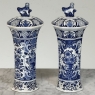 19th Century Boch Hand-Painted Blue & White Delft Garniture Set