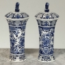 19th Century Boch Hand-Painted Blue & White Delft Garniture Set