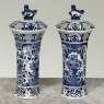 19th Century Boch Hand-Painted Blue & White Delft Garniture Set