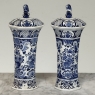 19th Century Boch Hand-Painted Blue & White Delft Garniture Set