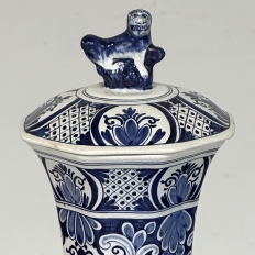 19th Century Boch Hand-Painted Blue & White Delft Garniture Set