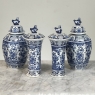 19th Century Boch Hand-Painted Blue & White Delft Garniture Set