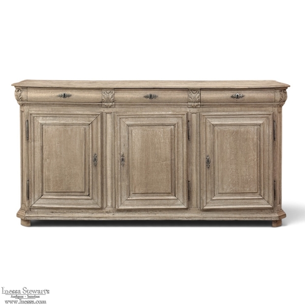 18th Century Country French Neoclassical Stripped Oak Buffet