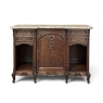 Antique French Louis XV Display Buffet with Travertine