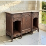 Antique French Louis XV Display Buffet with Travertine
