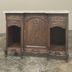 Antique French Louis XV Display Buffet with Travertine