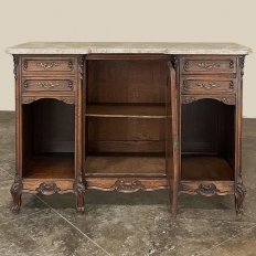 Antique French Louis XV Display Buffet with Travertine