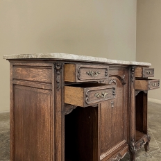 Antique French Louis XV Display Buffet with Travertine