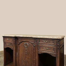 Antique French Louis XV Display Buffet with Travertine