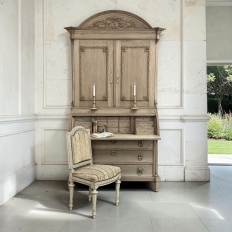 18th Century Dutch Neoclassical Stripped Oak Secretary ~ Bookcase