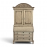 18th Century Dutch Neoclassical Stripped Oak Secretary ~ Bookcase