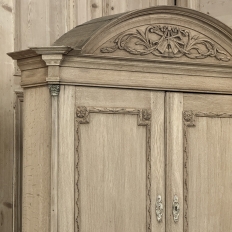 18th Century Dutch Neoclassical Stripped Oak Secretary ~ Bookcase