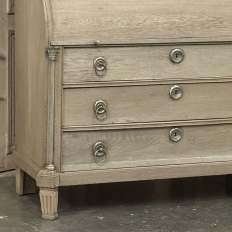 18th Century Dutch Neoclassical Stripped Oak Secretary ~ Bookcase