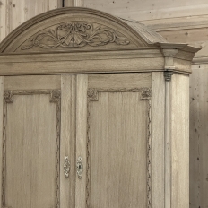 18th Century Dutch Neoclassical Stripped Oak Secretary ~ Bookcase