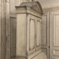 18th Century Dutch Neoclassical Stripped Oak Secretary ~ Bookcase