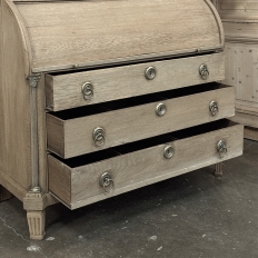 18th Century Dutch Neoclassical Stripped Oak Secretary ~ Bookcase