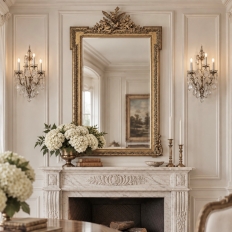 19th Century French Louis XVI Giltwood Mirror with Lovebirds