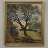 Framed Oil Painting on Canvas by Victor Mullie 'Farmyard Beneath the Trees'