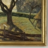 Framed Oil Painting on Canvas by Victor Mullie 'Farmyard Beneath the Trees'