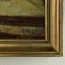 Framed Oil Painting on Canvas by Victor Mullie 'Farmyard Beneath the Trees'