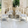 Set of 6 Antique Swedish Gustavian Painted Dining Chairs includes 2 Armchairs