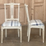 Set of 6 Antique Swedish Gustavian Painted Dining Chairs includes 2 Armchairs